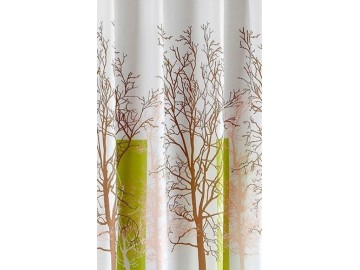 Sapho Sprchový závěs 180x180cm, polyester, bílá/zelená, strom