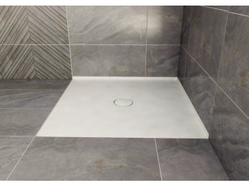 Polysan MIRAI sprchová vanička z litého mramoru, obdélník 90x80x1,8cm, levá, bílá