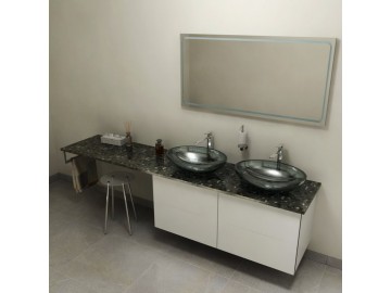 Sapho OLIVER deska 250x2x50cm, technický mramor, Grigio carnico