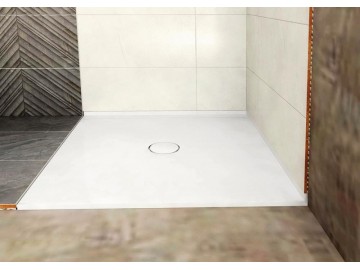 Polysan MIRAI sprchová vanička z litého mramoru, čtverec 80x80x1,8cm, bílá