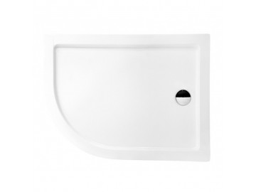 Olsen Spa Čtvrtkruhový sprchový kout MIJAS - 120 x 90 x 185 cm, Vanička 90 x 120 x3 cm - Pravá, Hliník chrom, 4 mm čiré