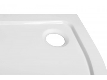 Aqualine TECMI sprchová vanička z litého mramoru, čtvrtkruh 80x80x3 cm, R55