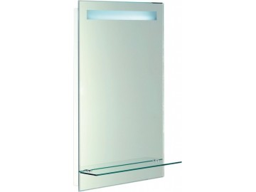 Sapho Zrcadlo s LED osvětlením 50x80cm, skleněná polička, kolíbkový vypínač