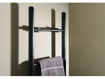 Sapho KARBO elektrický sušák ručníků, kulatý, 400x1120 mm, 87 W, černá mat