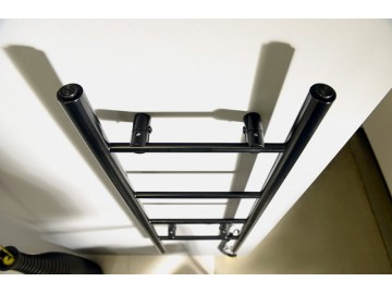 Sapho KARBO elektrický sušák ručníků, kulatý, 400x1120 mm, 87 W, černá mat