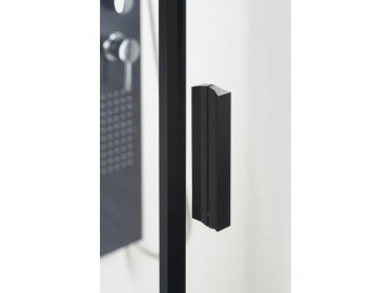 Polysan ZOOM LINE BLACK čtvrtkruhová sprchová zástěna 900x900mm, čiré sklo, pravá