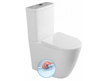 Sapho TURKU RIMLESS WC kombi mísa zvýšená, WC sedátko Soft Close, sp./zad.odpad