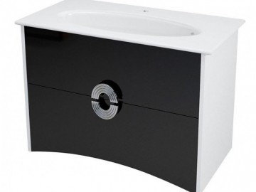 Sapho AVEO umyvadlová skříňka 75x58x48,2cm, bílá/černá