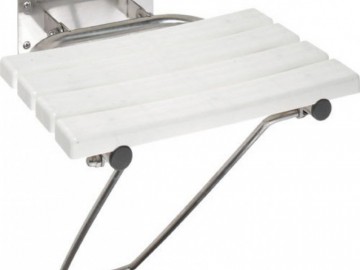 Sapho Sklopné sprchové sedátko s opěrnou nohou, bílá (301102181)