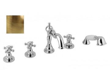 Sapho SASSARI pětiprvková baterie na okraj vany s retro hubicí, bronz (LOPX01D30930BR) Sapho SASSARI pětiprvková baterie na okraj vany s retro hubicí, bronz (LOPX01D30930BR)
