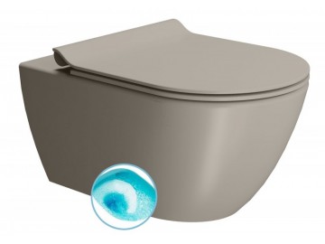Sapho PURA WC závěsné, splachování SWIRLFLUSH, 55x36 cm, tortora dual-mat