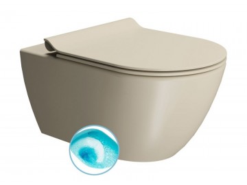 Sapho PURA WC závěsné, splachování SWIRLFLUSH, 55x36 cm, creta dual-mat
