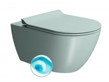 Sapho PURA WC závěsné, splachování SWIRLFLUSH, 55x36 cm, ghiaccio dual-mat