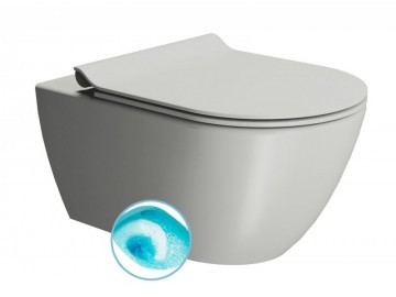 Sapho PURA WC závěsné, splachování SWIRLFLUSH, 55x36 cm, cenere dual-mat