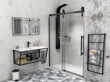 Gelco VOLCANO BLACK sprchové dveře 1600 mm, čiré sklo