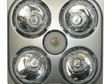 Sapho Stropní  koupelnový infrazářič s osvětlením a ventilátorem, 1240 W, stříbrná