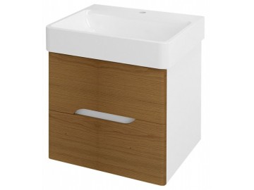 Sapho MEDIENA umyvadlová skříňka 57x50,7x48,5cm, bílá mat/dub natural