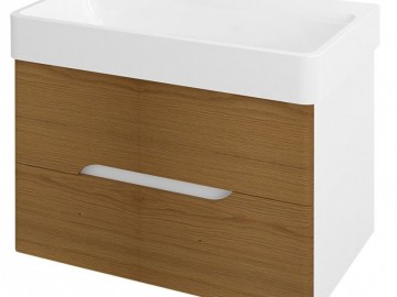 Sapho MEDIENA umyvadlová skříňka 77x50,5x49cm, bílá mat/dub natural