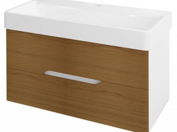 Sapho MEDIENA umyvadlová skříňka 96,5x50,5x48,5cm, bílá mat/dub natural