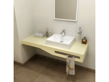 Sapho TAILOR+ rockstone deska 140x50 cm, límec R, držák ručníku vpravo
