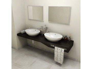 Sapho TAILOR+ rockstone deska 210x50 cm, límec R, držák ručníku vpravo