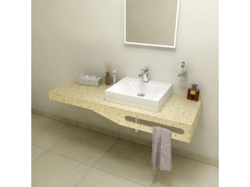 Sapho TAILOR+ rockstone deska 140x50 cm, límec C, držák ručníku vpravo