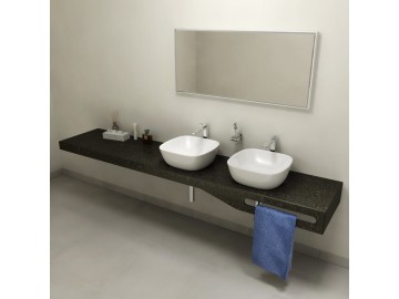 Sapho TAILOR+ rockstone deska 220x50 cm, límec C, držák ručníku vpravo