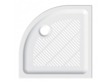 Mereo Čtvrtkruhová sprchová vanička, 90x90x6,5 cm, R550, keramická