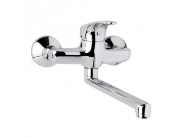 Mereo Dřezová nástěnná baterie, Sonáta, 150 mm, s ramínkem plochým rovným 210 mm, chrom