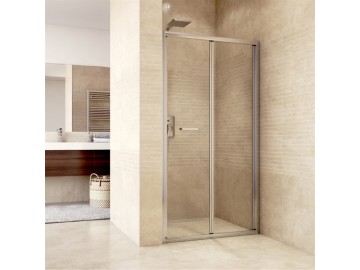 Sprchové dveře zalamovací, Mistica, 90x190 cm, chrom ALU, sklo Chinchilla