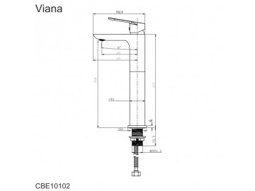 Umyvadlová stojánková baterie, Viana, bez výpusti, chrom