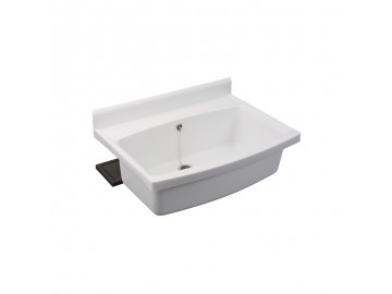 Maxi umyvadlo 700 x 500 x 244 mm, s příslušenstvím, bílé, plastové, vysoce odolné