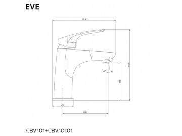 Umyvadlová stojánková baterie, Eve, bez výpusti, chrom