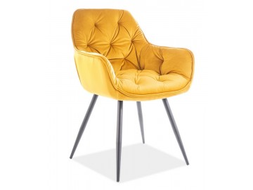 Jídelní čalouněná židle CASA 11009 velvet žlutá curry/černá