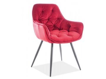 Jídelní čalouněná židle CHERRY velvet červená bordó/černá