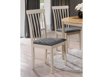 Jídelní čalouněná židle LYON bílá lazura/šedá