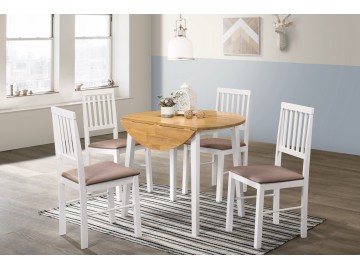 Jídelní čalouněná židle SPLIT bílá/hnědá