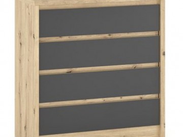 Sestava do ložnice DOMINIKA dub artisan/šedý (postel 160, 2x NS, komoda 4S)