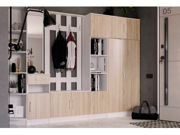 Předsíňová stěna MÁŠENKA C bílá/sonoma