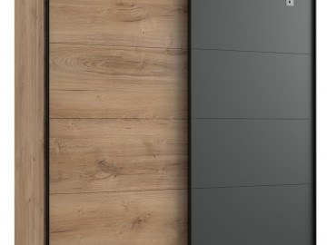 Šatní skříň LOMAZA 864 dubové prkna/šedá grafit