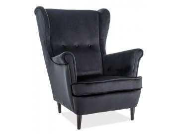Čalouněné křeslo LORD velvet černá/wenge Čalouněné křeslo LORD velvet černá/wenge