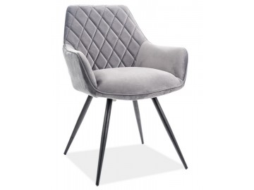 Jídelní čalouněná židle LINEA velvet šedá/černá
