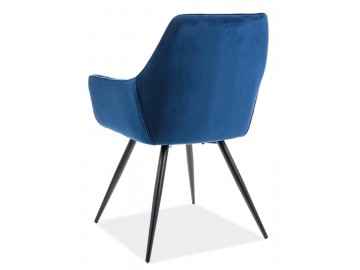 Jídelní čalouněná židle CHERRY velvet modrá/černá