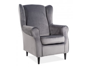 Čalouněné křeslo BARON velvet šedá/wenge Čalouněné křeslo BARON velvet šedá/wenge