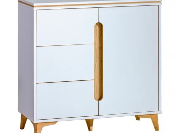 Komoda PAGINO 7 bílá/jasan