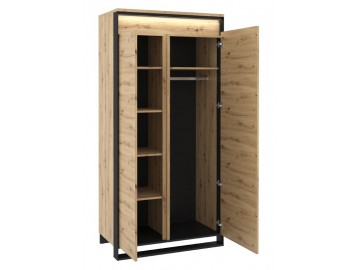Šatní skříň 2D KANTA 01 dub artisan/černá
