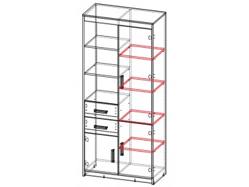 Kombinovaná skříň ULTTIMO U3 jasan/zelená