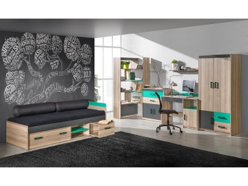 Kombinovaná skříň ULTTIMO U3 jasan/zelená