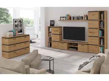 Komoda se 6-ti zásuvkami BENI dub artisan/matera