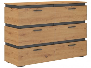 Komoda se 6-ti zásuvkami BENI dub artisan/matera